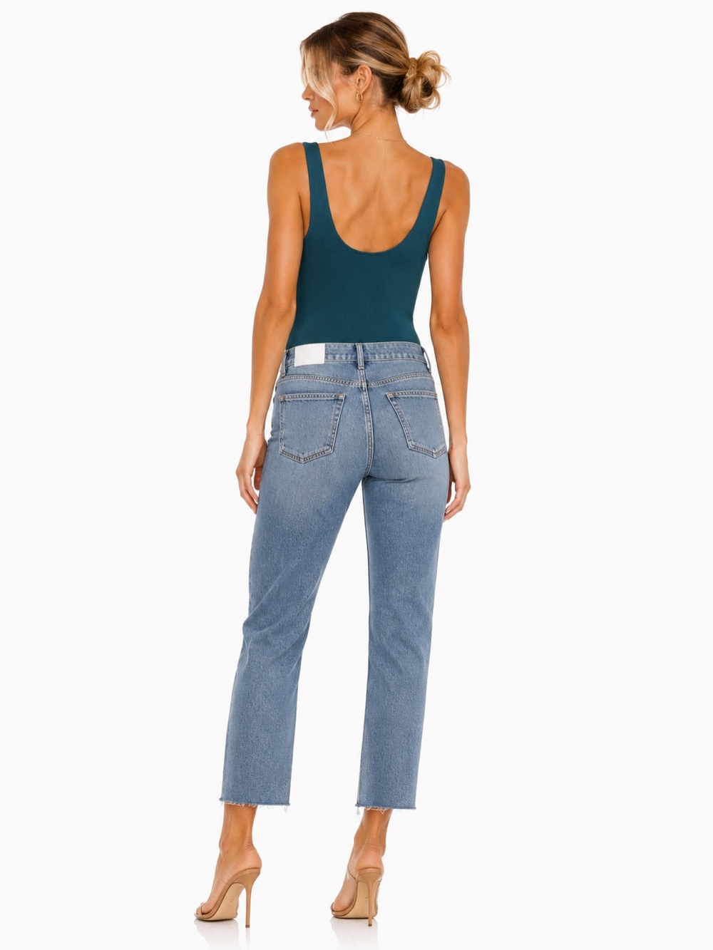 Shinestar Teal Scoop Neck Tank Bodysuit |Size S - Picture 3 of 13